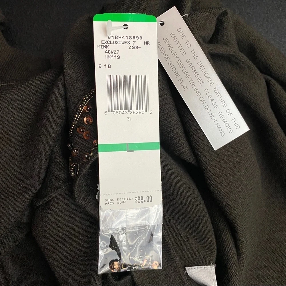 VINTAGE NINE WEST Sequined Brown Cardigan L